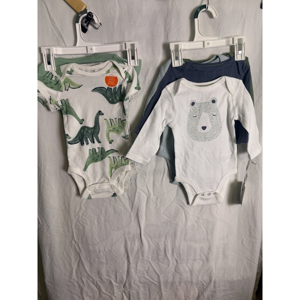 Baby Boys Carter's Cloud Island Short Sleeve Long Sleeve Blue Green Bodysuit Bun